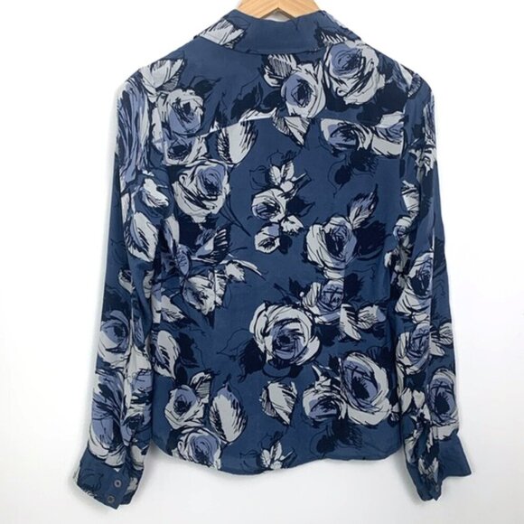 Joe Fresh Silk Floral Long Sleeve Blouse - Picture 7 of 7